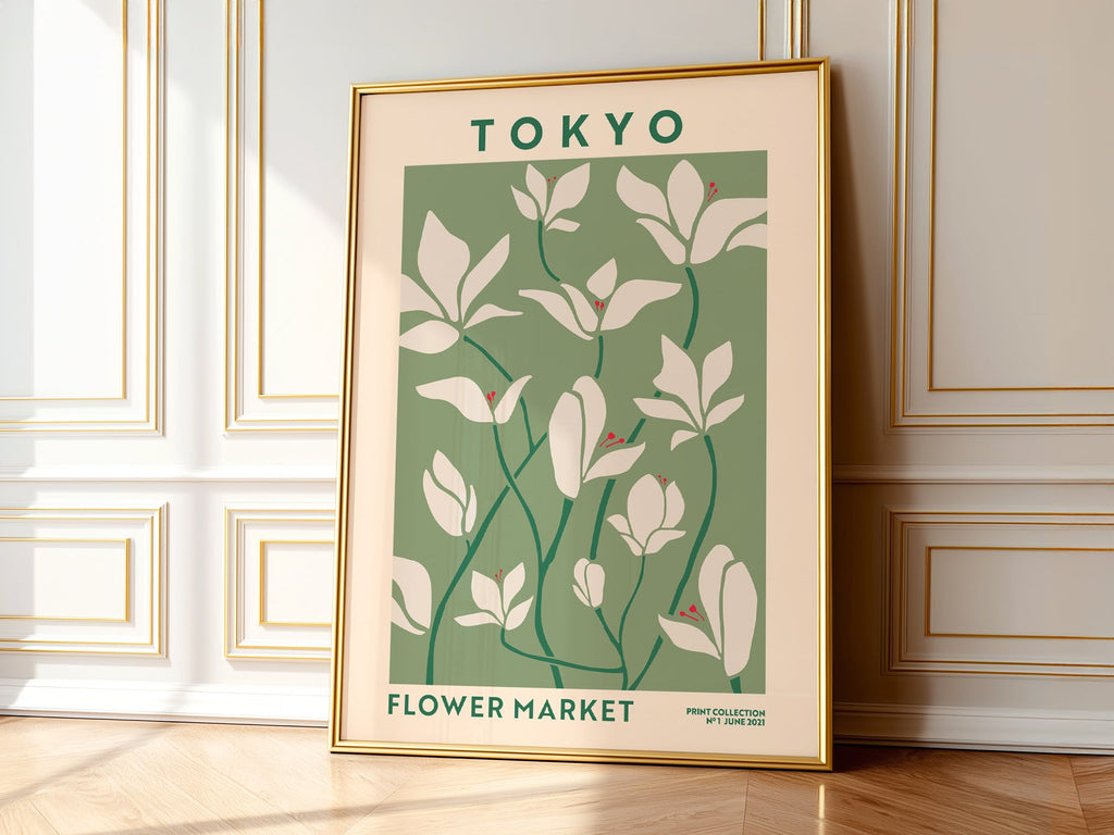 Tokyo Flower Market Print – Botanical Wall Art Poster for Modern Home