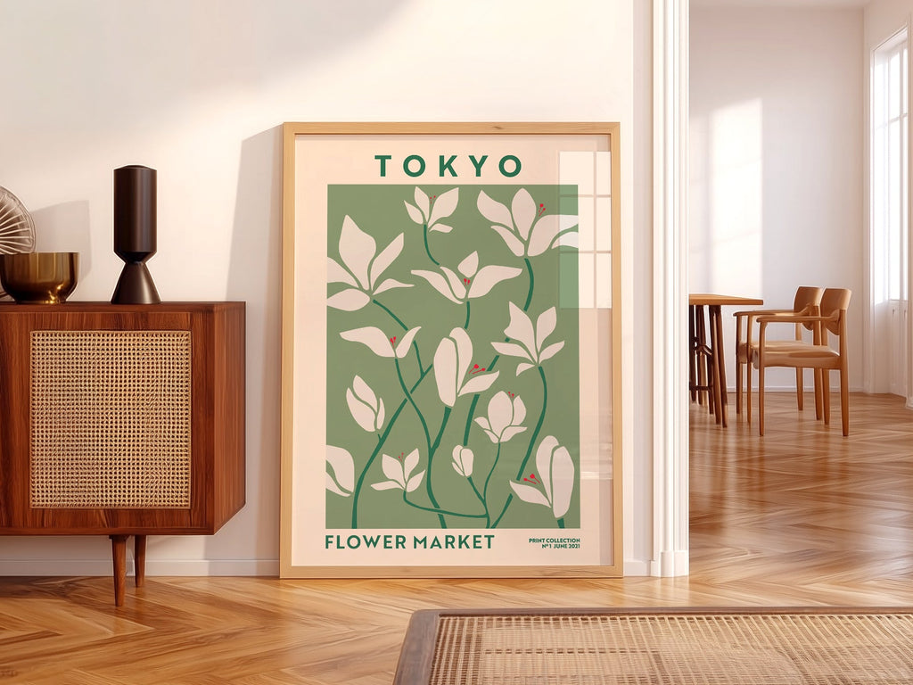 Tokyo Flower Market Print – Botanical Wall Art Poster for Modern Home