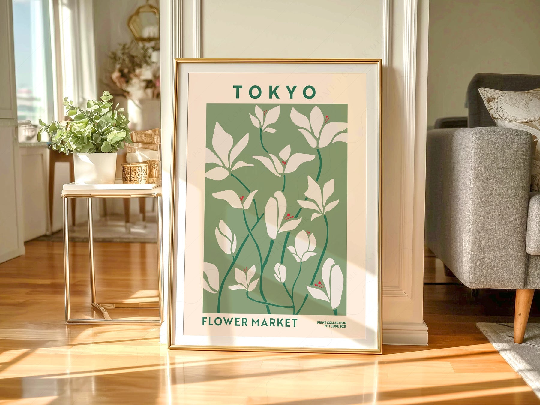 Tokyo Flower Market Print – Botanical Wall Art Poster for Modern Home