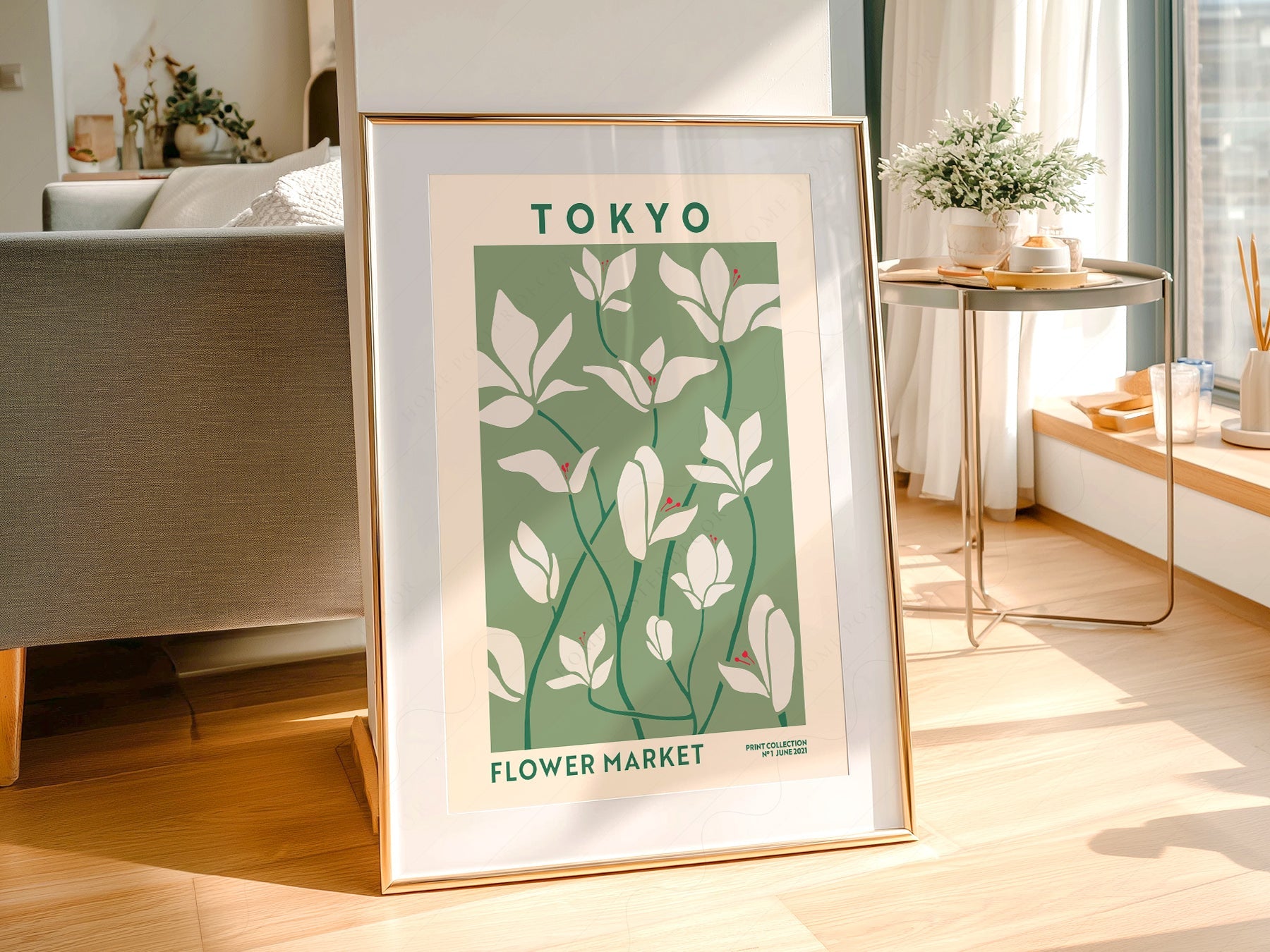 Tokyo Flower Market Print – Botanical Wall Art Poster for Modern Home