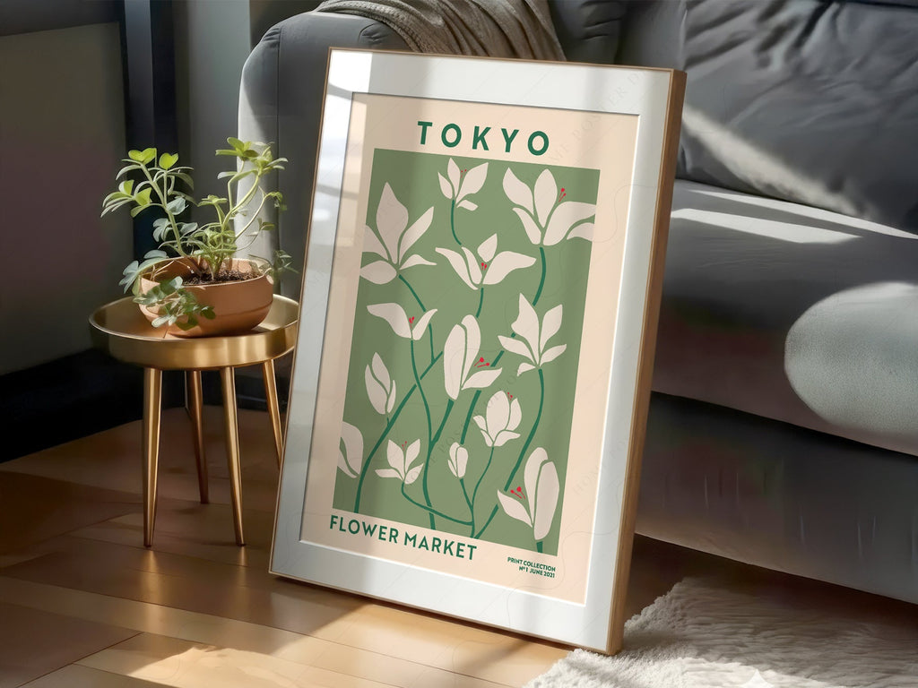 Tokyo Flower Market Print – Botanical Wall Art Poster for Modern Home