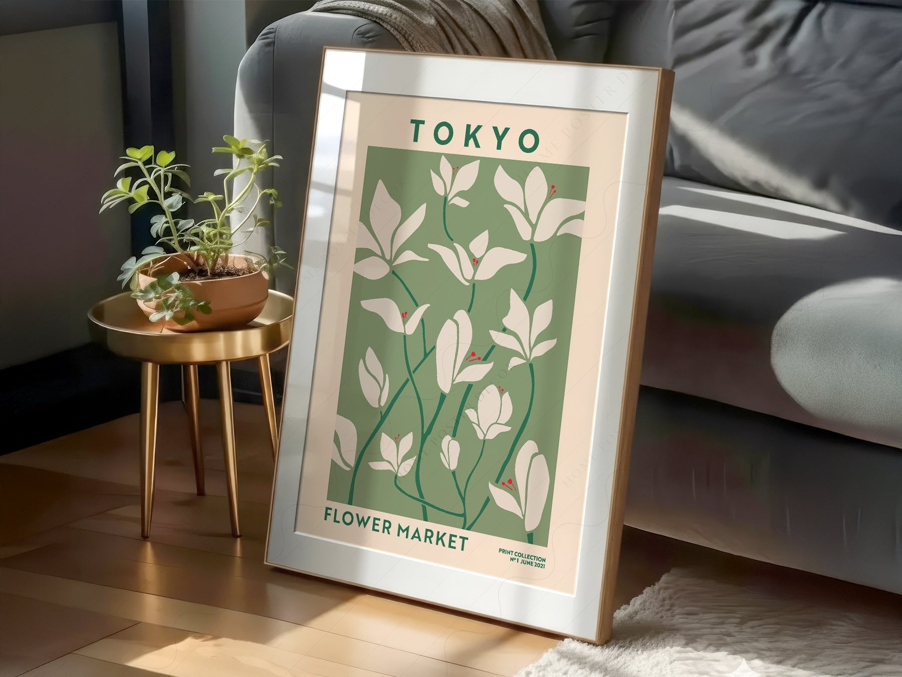 Tokyo Flower Market Print – Botanical Wall Art Poster for Modern Home
