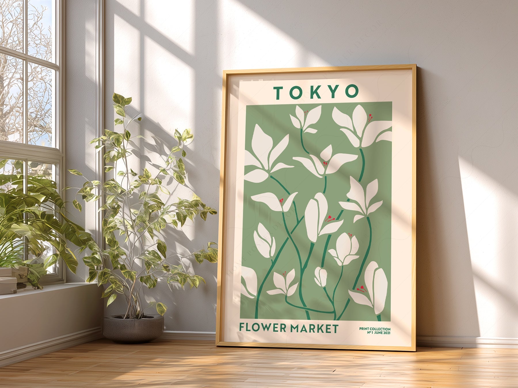 Tokyo Flower Market Print – Botanical Wall Art Poster for Modern Home