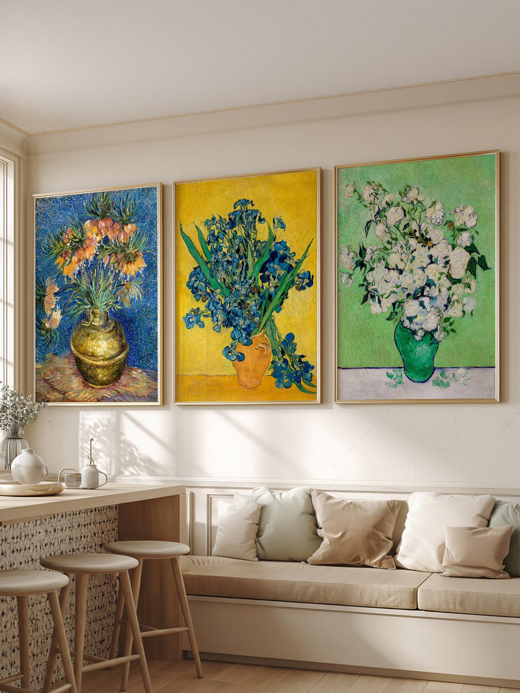 Vincent Van Gogh Flowers Set of 3 Prints – Classic Floral Wall Art