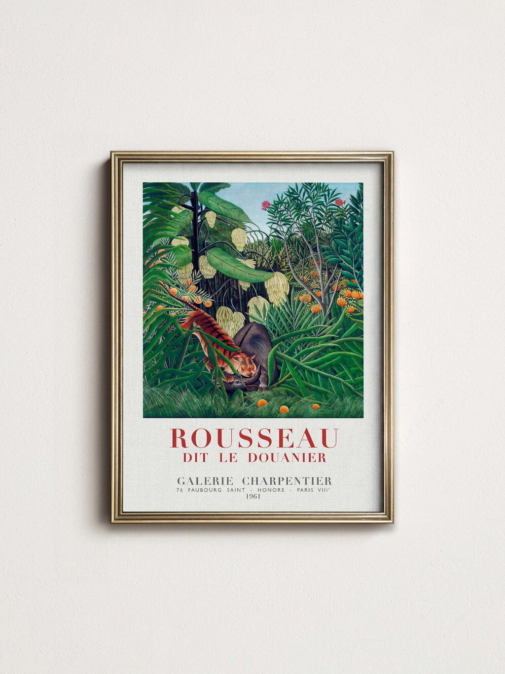 Henri Rousseau Tiger in a Tropical Storm Art Print – Jungle Poster