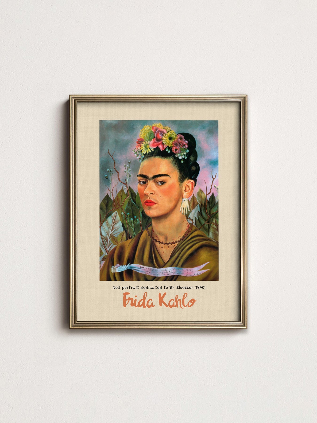 Frida Kahlo Self Portrait Dedicated to Dr. Eloesser Art Print – Iconic Wall Art