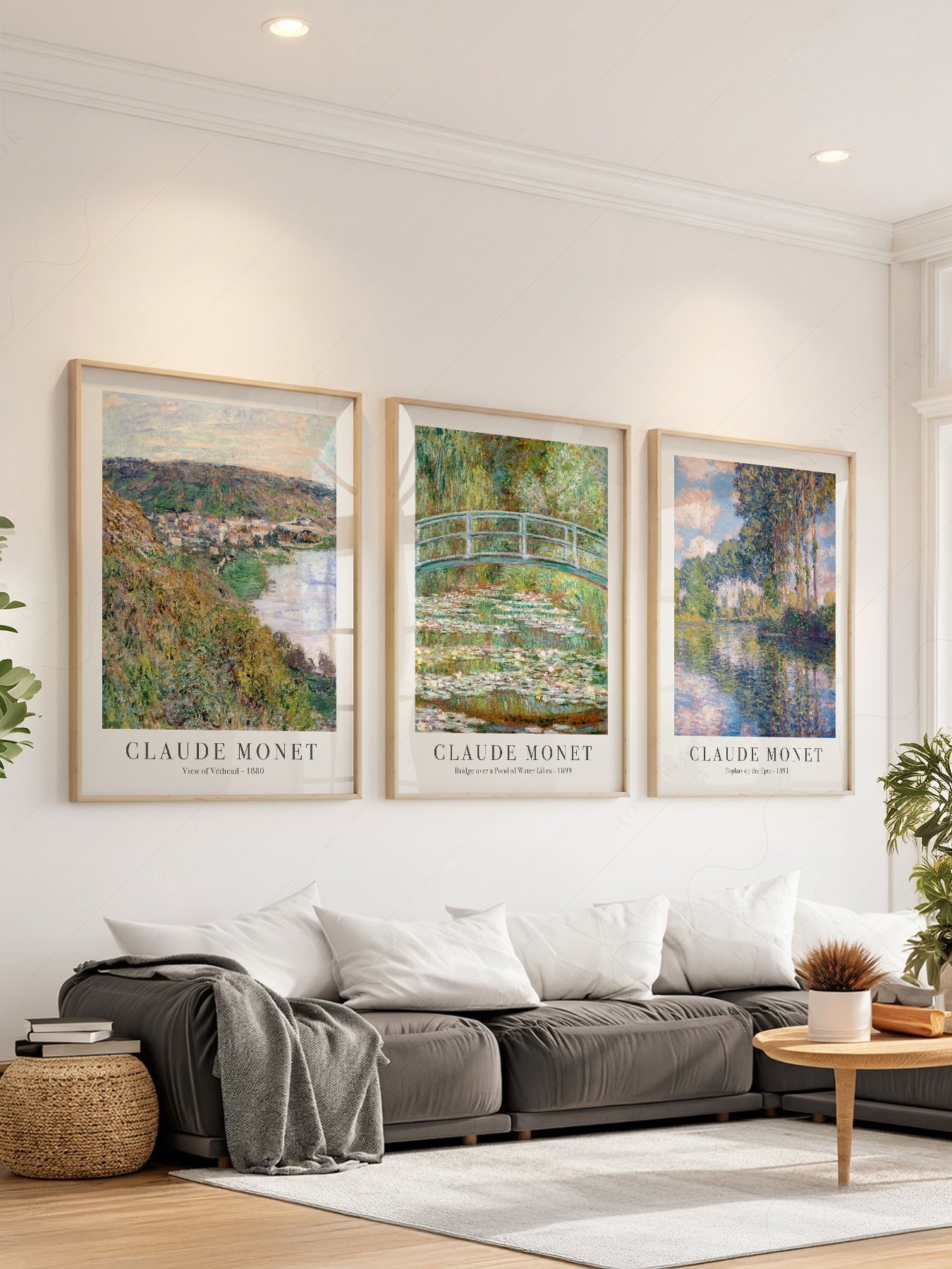 Claude Monet Set of 3 Prints – Landscape Wall Art Collection