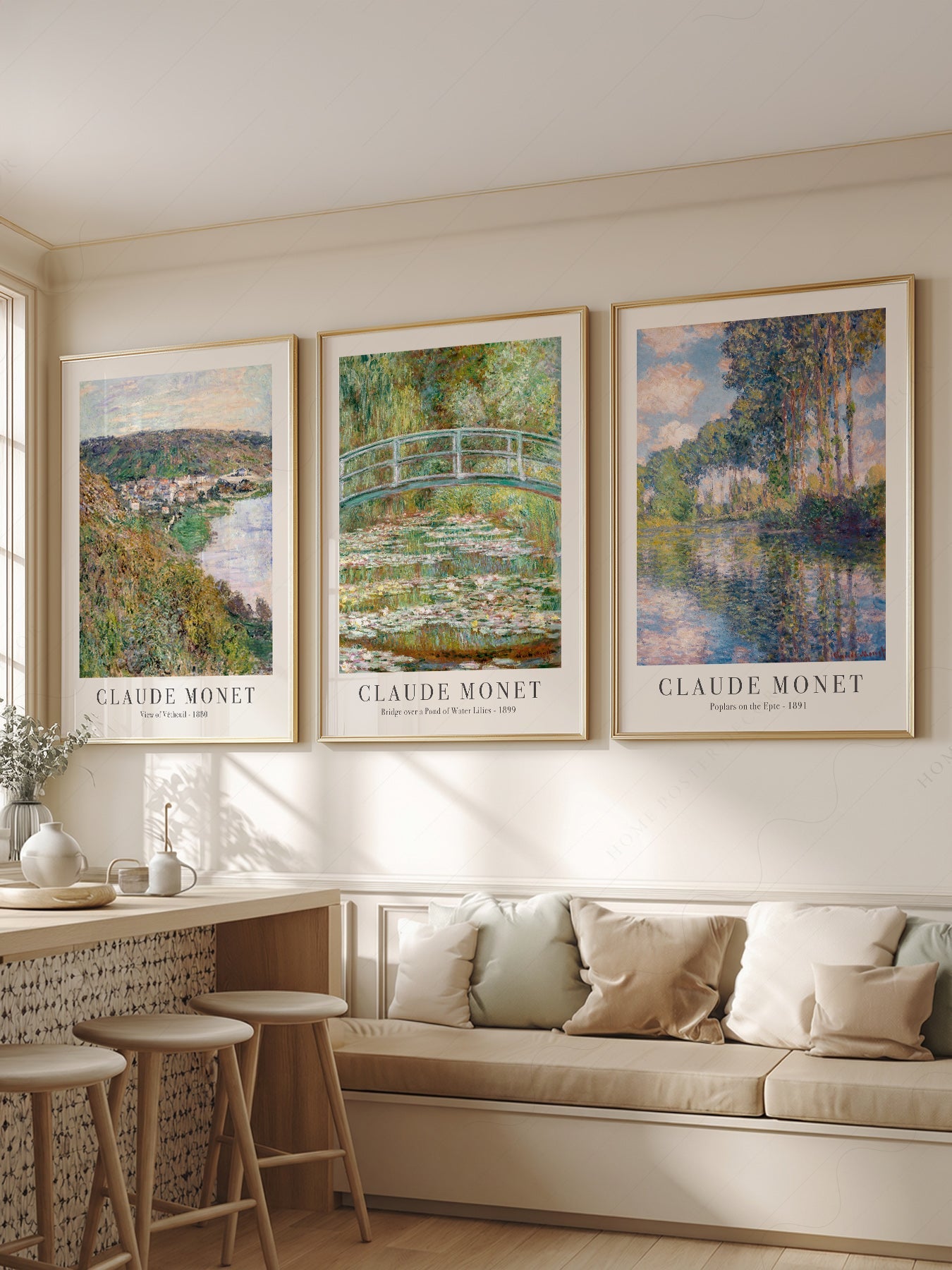 Claude Monet Set of 3 Prints – Landscape Wall Art Collection