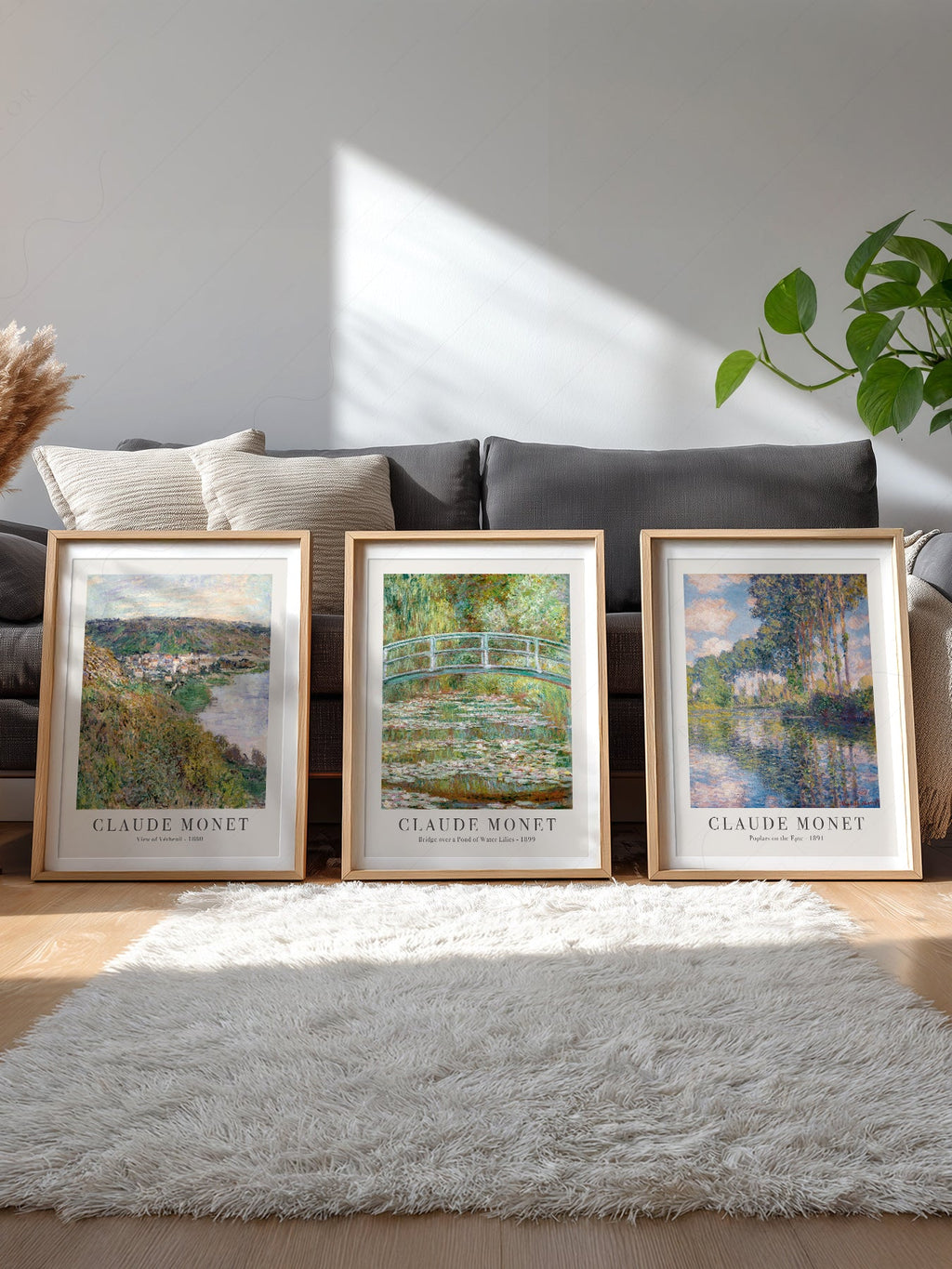 Claude Monet Set of 3 Prints – Landscape Wall Art Collection