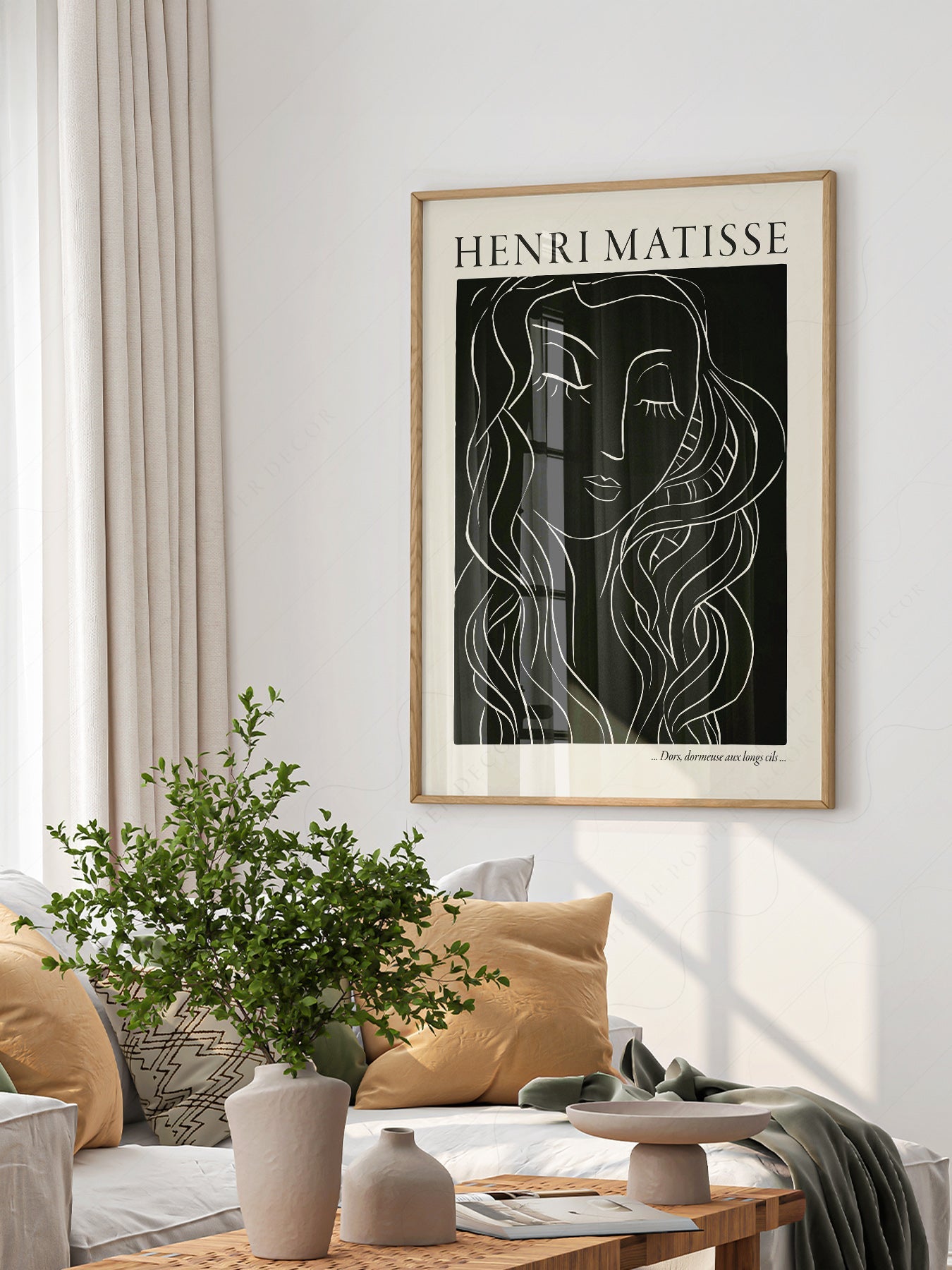 Henri Matisse Dors Dormeuse Art Print – Modern Line Art Wall Decor