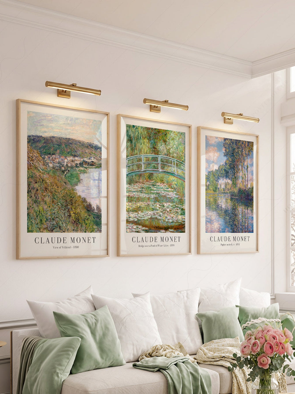 Claude Monet Set of 3 Prints – Landscape Wall Art Collection