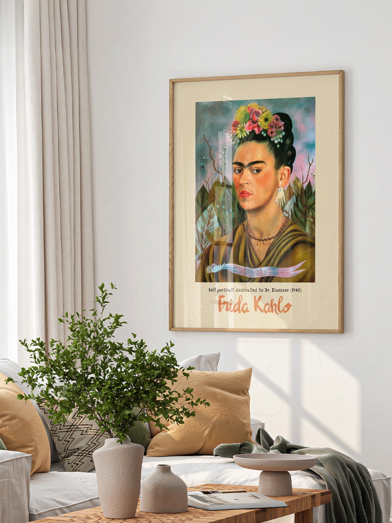 Frida Kahlo Self Portrait Dedicated to Dr. Eloesser Art Print – Iconic Wall Art