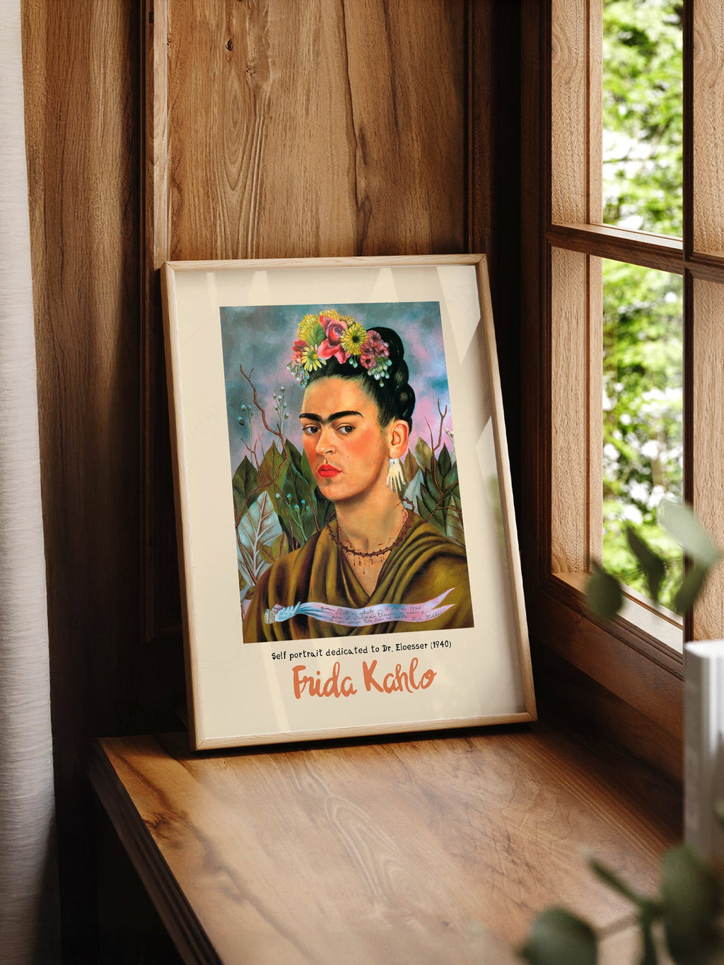 Frida Kahlo Self Portrait Dedicated to Dr. Eloesser Art Print – Iconic Wall Art