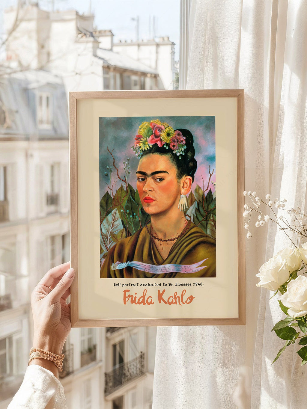 Frida Kahlo Self Portrait Dedicated to Dr. Eloesser Art Print – Iconic Wall Art