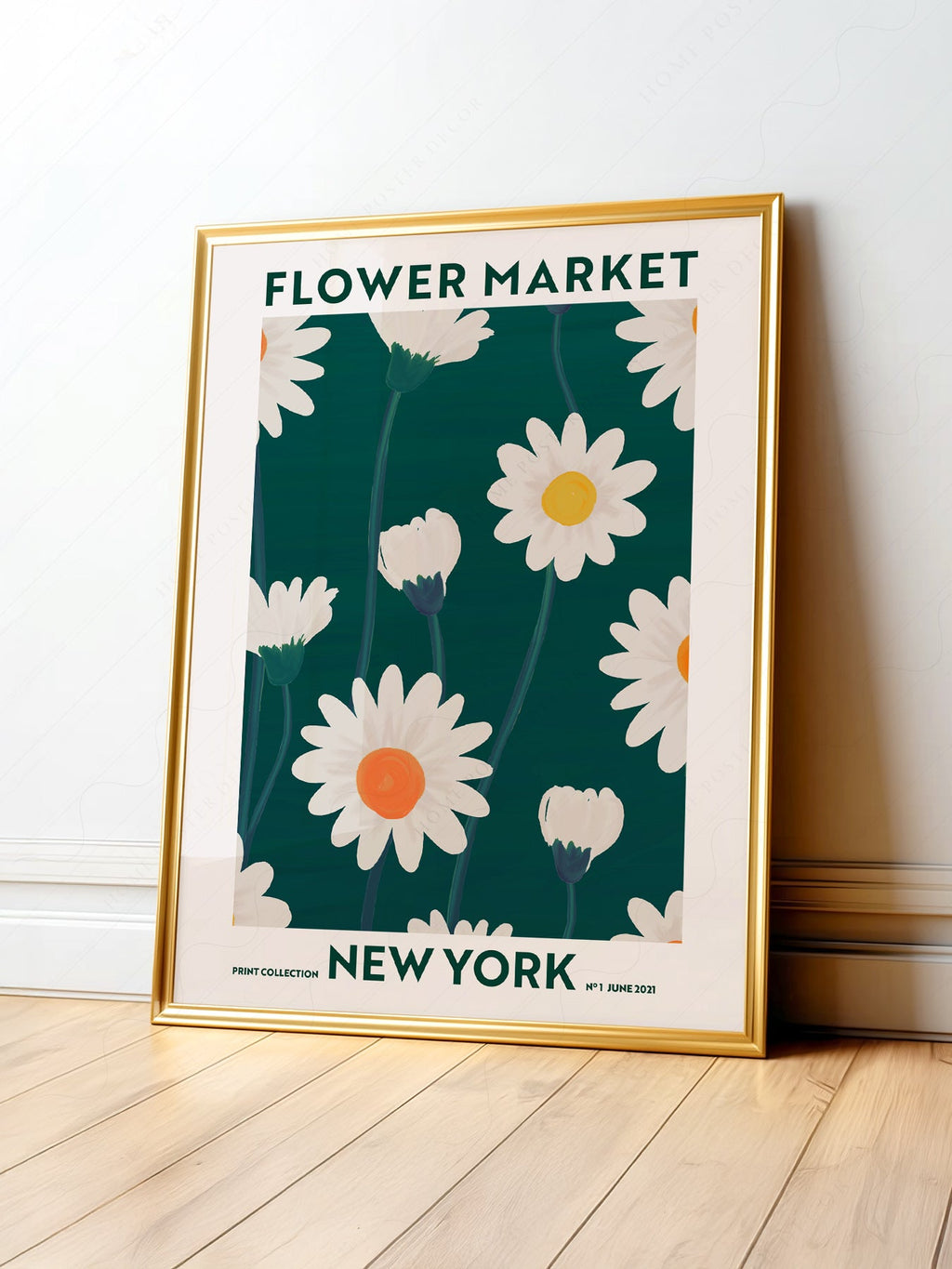 Flower Market New York Print – Daisy Floral Wall Art Poster Decor