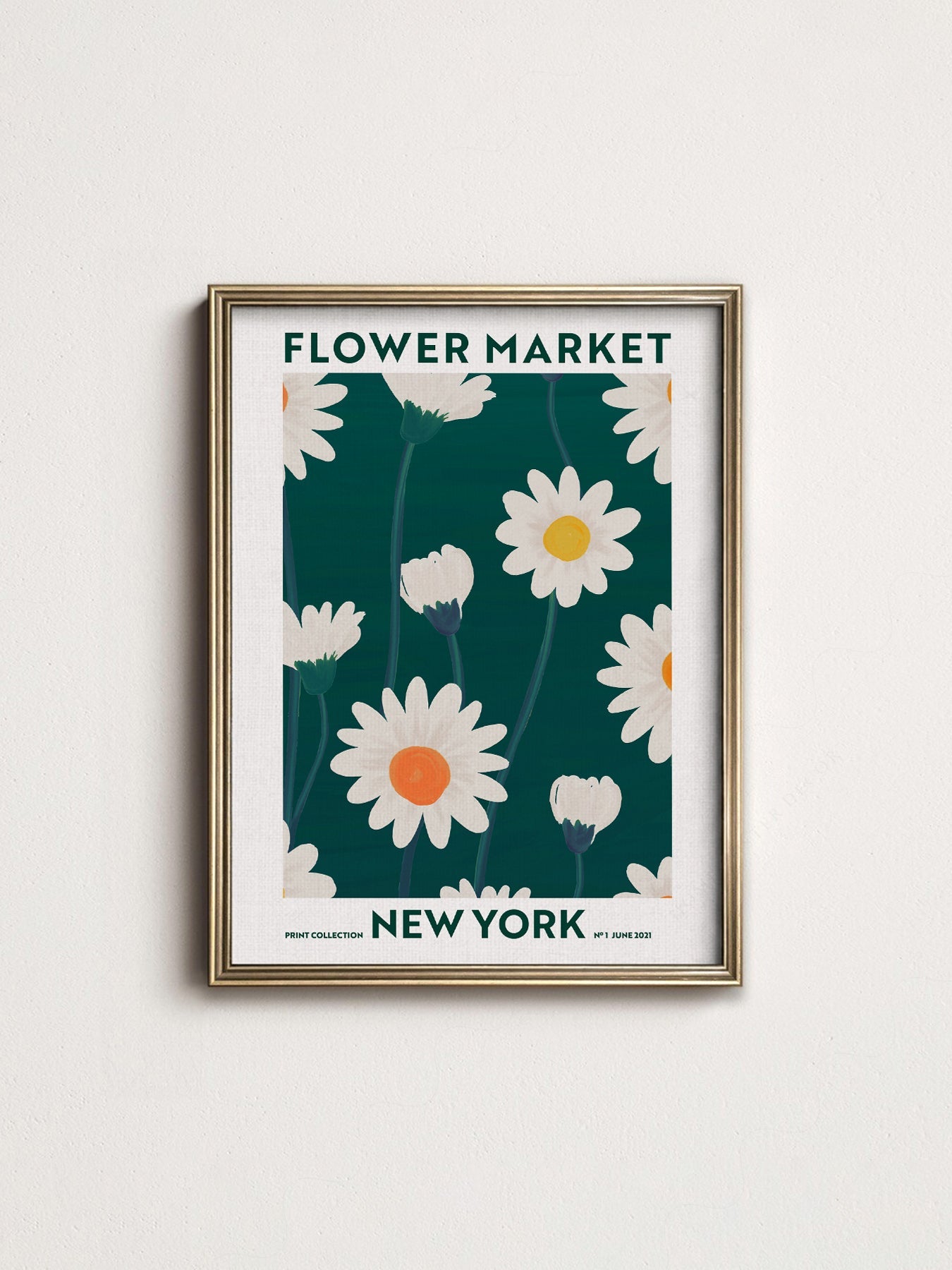 Flower Market New York Print – Daisy Floral Wall Art Poster Decor