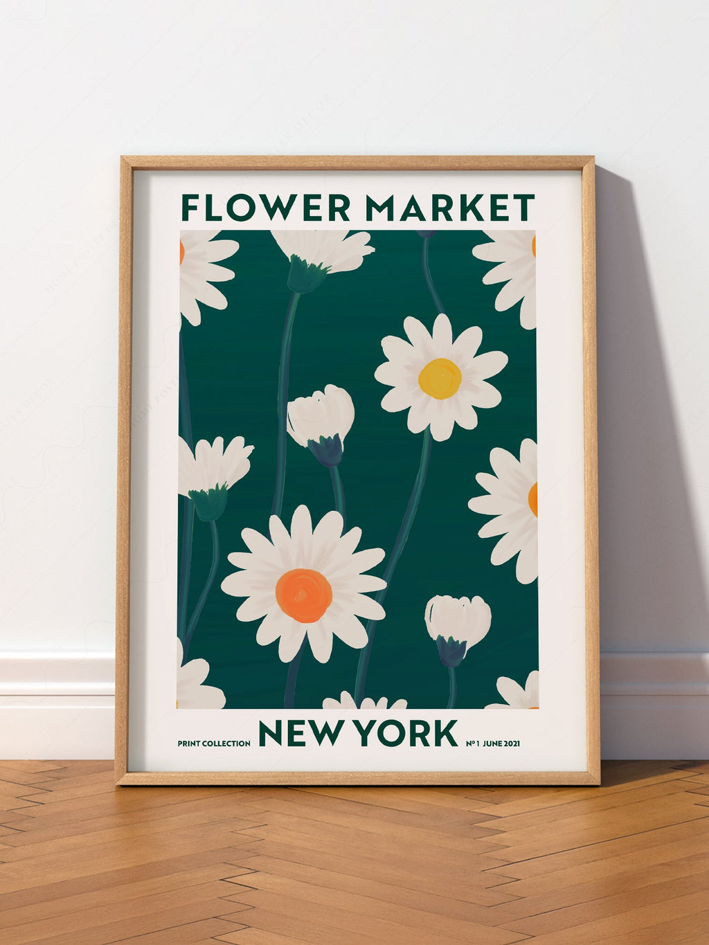 Flower Market New York Print – Daisy Floral Wall Art Poster Decor