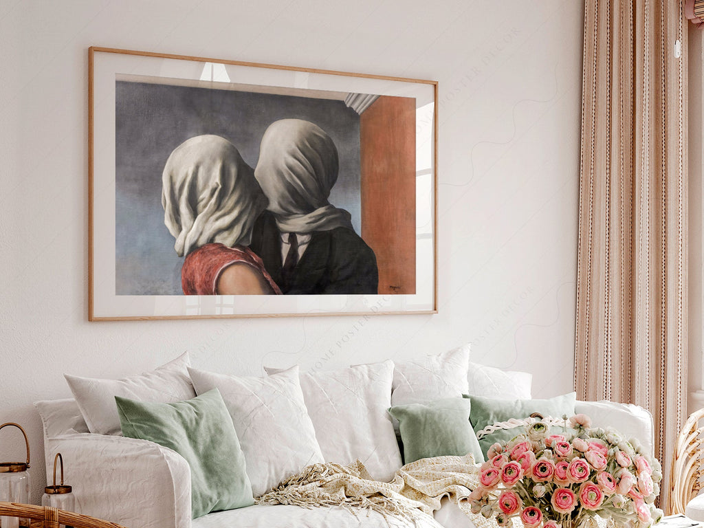 René Magritte The Lovers Art Print – Surrealist Wall Art Poster