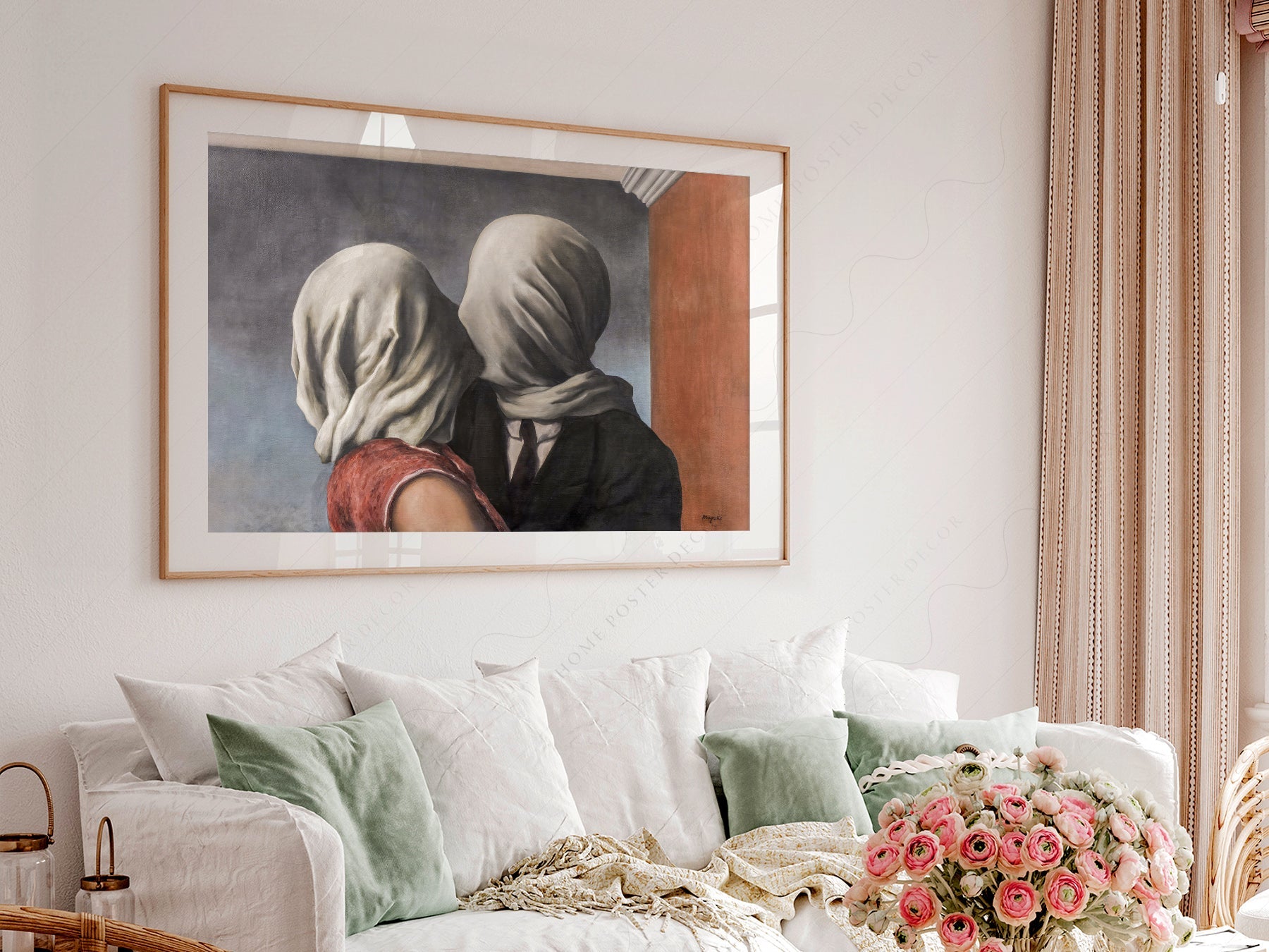 René Magritte The Lovers Art Print – Surrealist Wall Art Poster