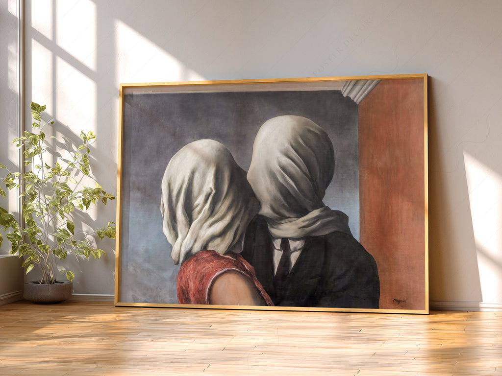 René Magritte The Lovers Art Print – Surrealist Wall Art Poster