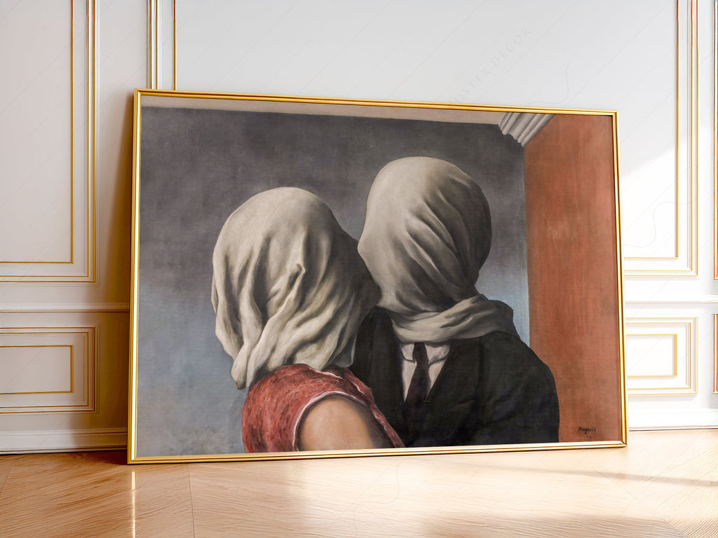 René Magritte The Lovers Art Print – Surrealist Wall Art Poster