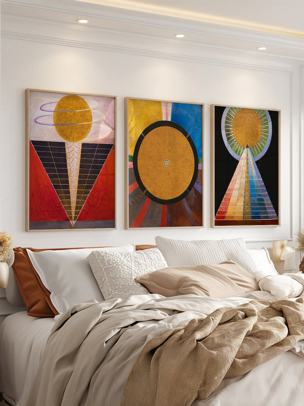 Hilma af Klint Altarpiece Set of 3 Prints – Abstract Spiritual Wall Art