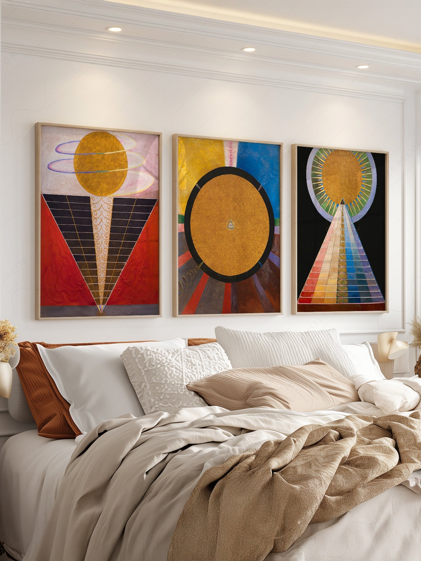 Hilma af Klint Altarpiece Set of 3 Prints – Abstract Spiritual Wall Art