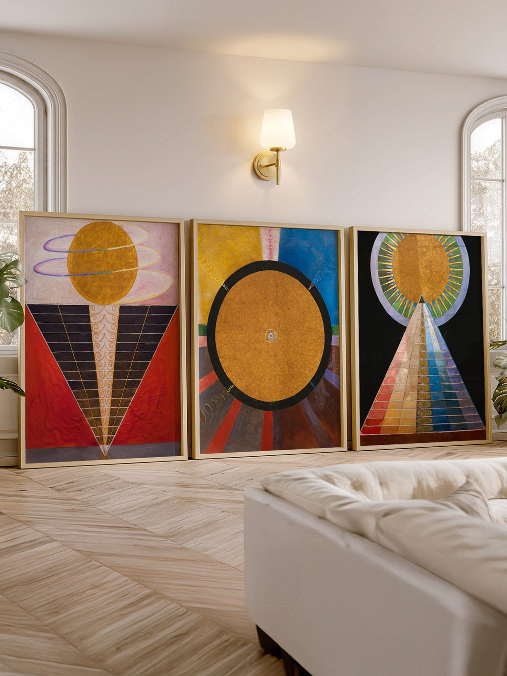 Hilma af Klint Altarpiece Set of 3 Prints – Abstract Spiritual Wall Art