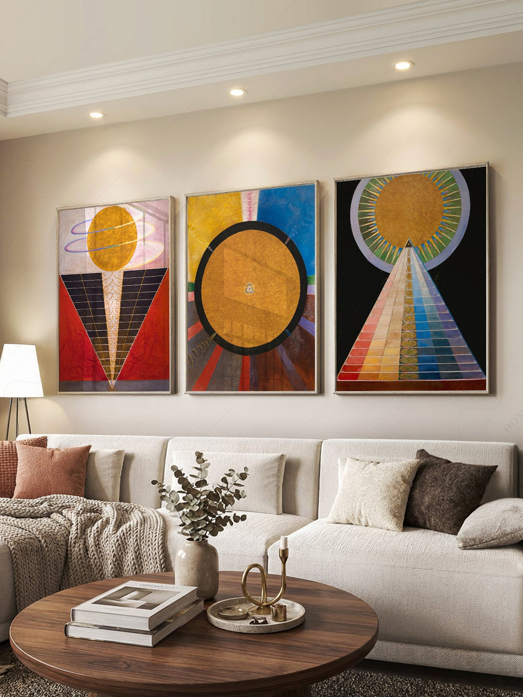 Hilma af Klint Altarpiece Set of 3 Prints – Abstract Spiritual Wall Art