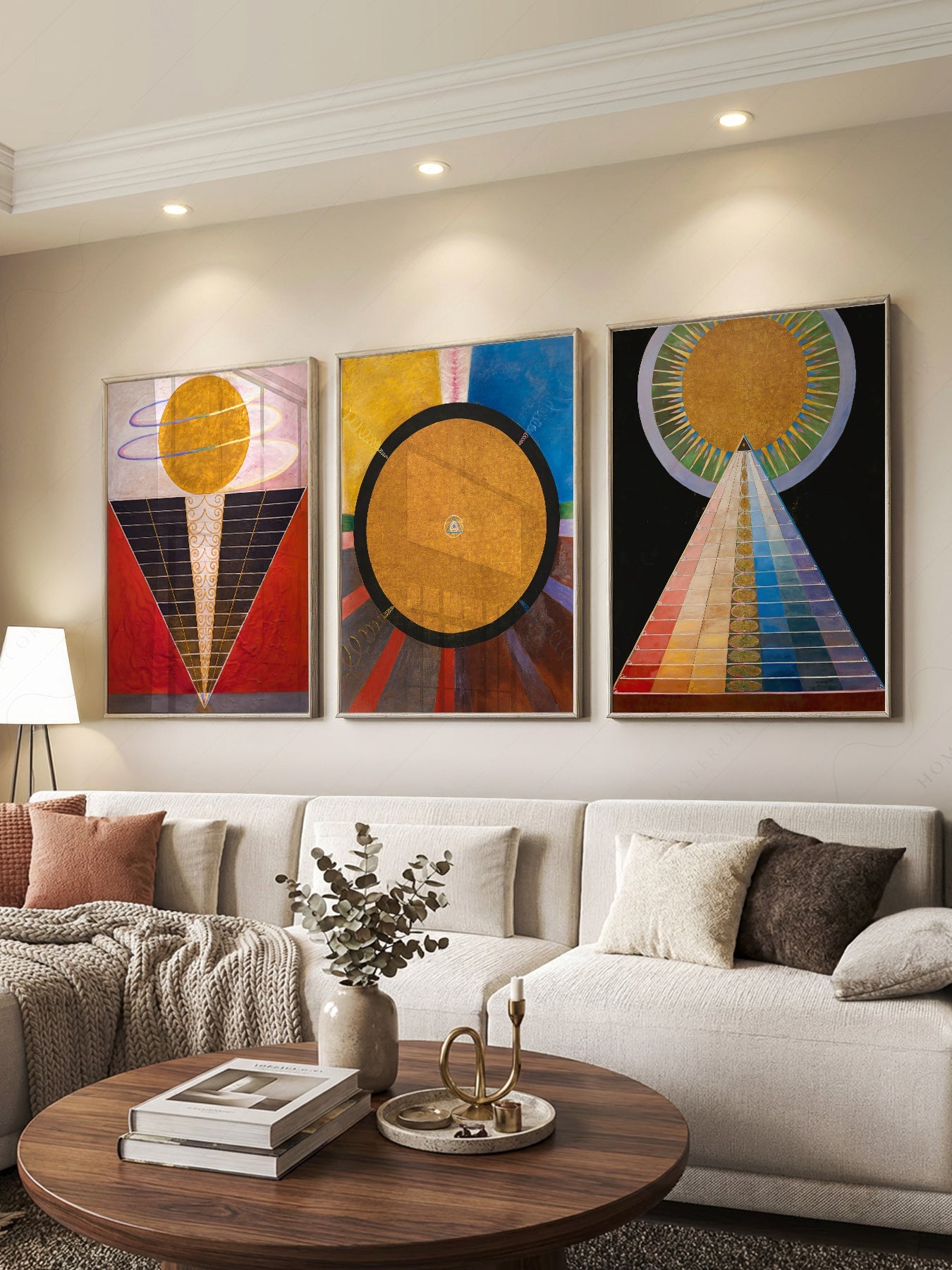 Hilma af Klint Altarpiece Set of 3 Prints – Abstract Spiritual Wall Art