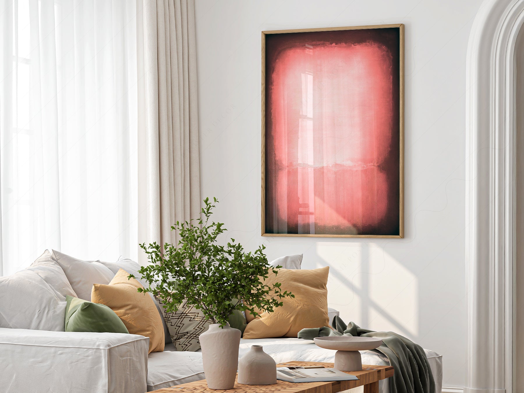 Mark Rothko Untitled Pink and Black Art Print – Abstract Wall Decor