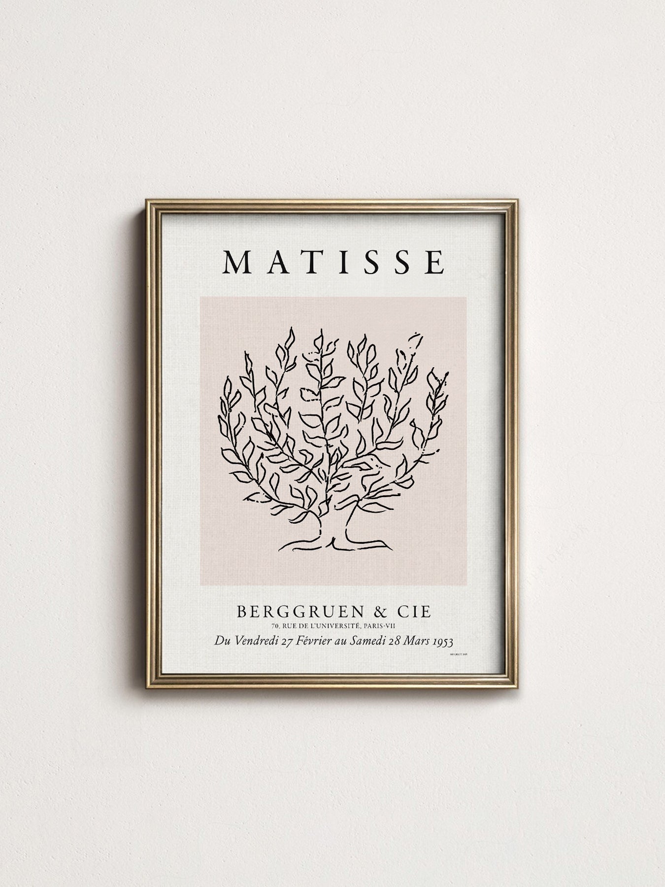 Henri Matisse Tree Drawing Exhibition Poster – Minimalist Line Art Print