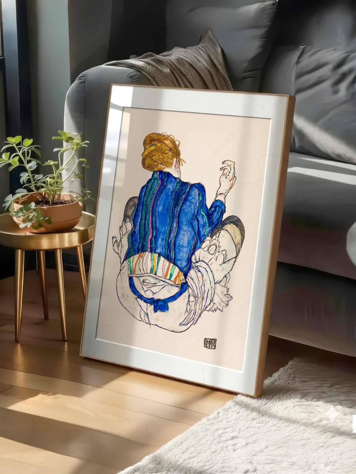 Egon Schiele Seated Woman Back View 1917 Art Print – Expressionist Wall Art
