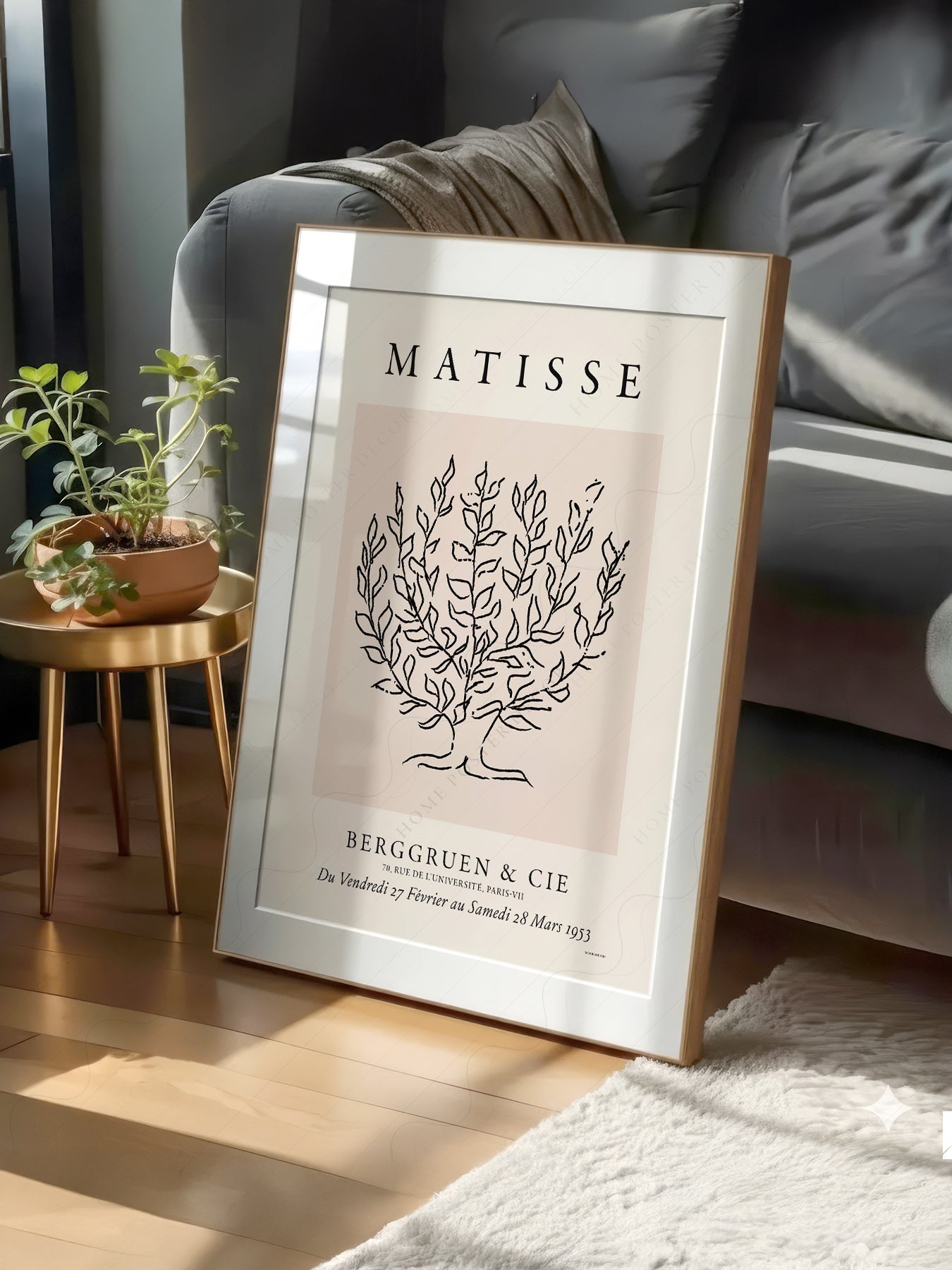Henri Matisse Tree Drawing Exhibition Poster – Minimalist Line Art Print