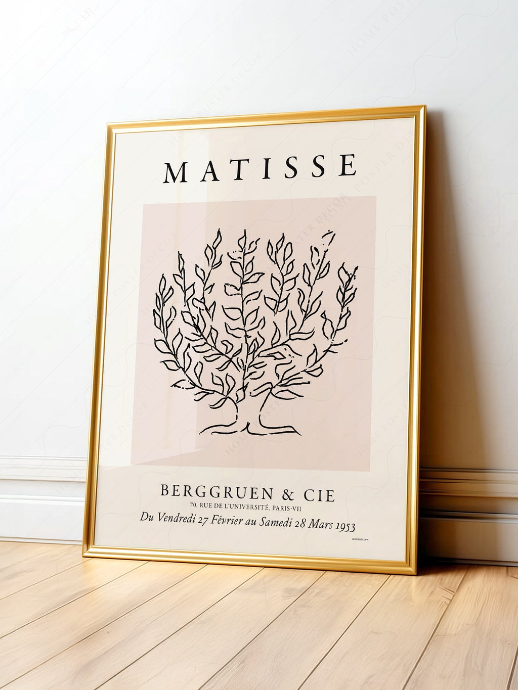 Henri Matisse Tree Drawing Exhibition Poster – Minimalist Line Art Print
