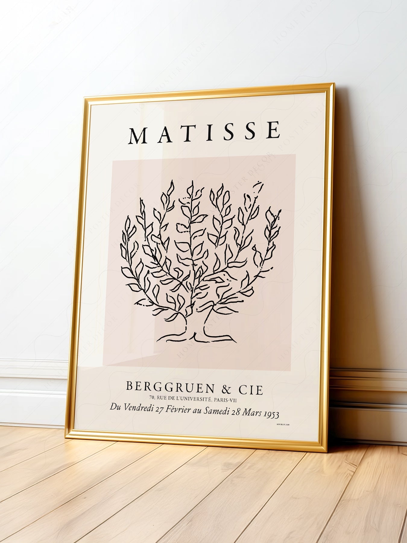Henri Matisse Tree Drawing Exhibition Poster – Minimalist Line Art Print