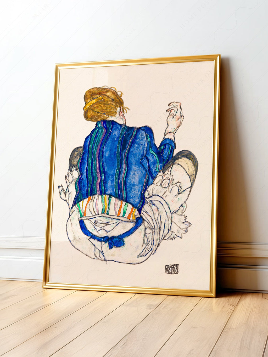 Egon Schiele Seated Woman Back View 1917 Art Print – Expressionist Wall Art