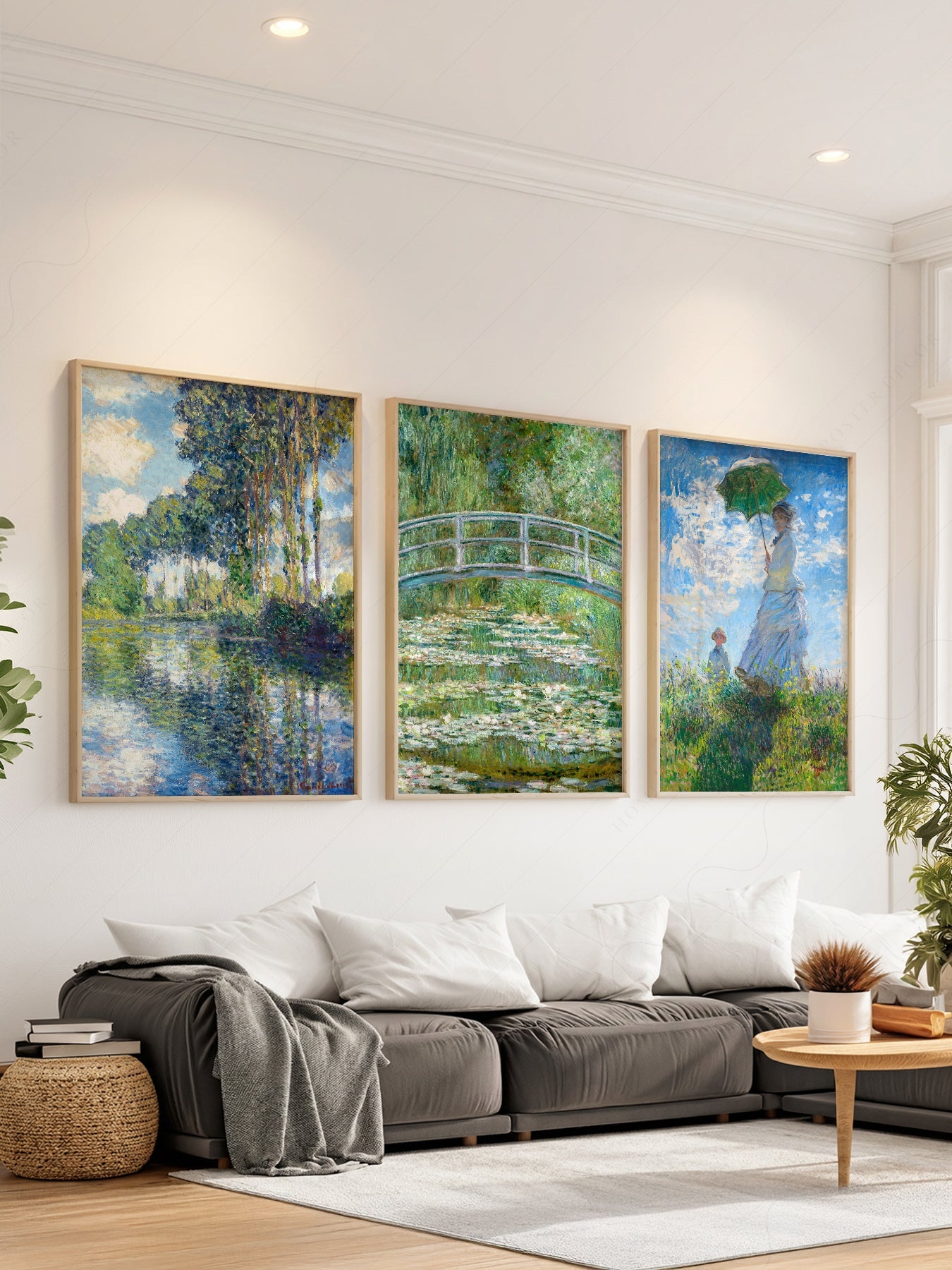 Claude Monet, Set of 3 Prints – Impressionist Wall Art Collection