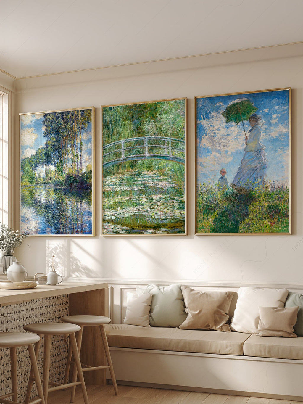 Claude Monet, Set of 3 Prints – Impressionist Wall Art Collection