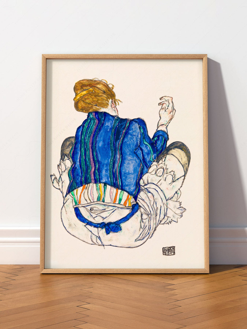 Egon Schiele Seated Woman Back View 1917 Art Print – Expressionist Wall Art