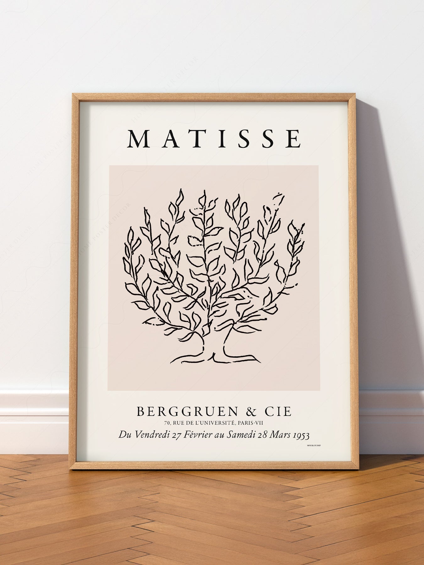 Henri Matisse Tree Drawing Exhibition Poster – Minimalist Line Art Print