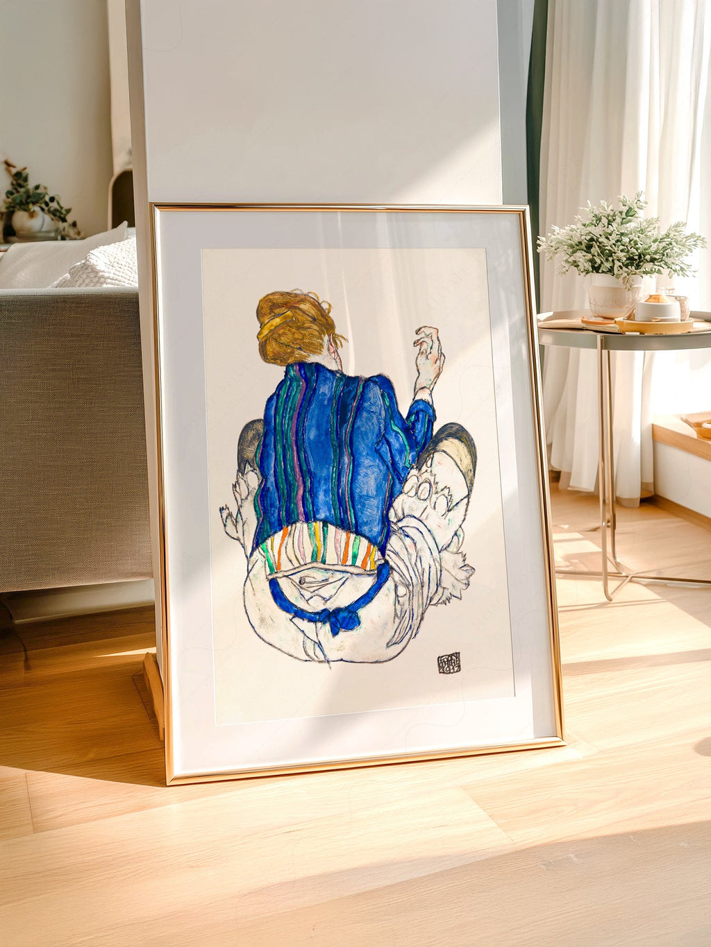 Egon Schiele Seated Woman Back View 1917 Art Print – Expressionist Wall Art