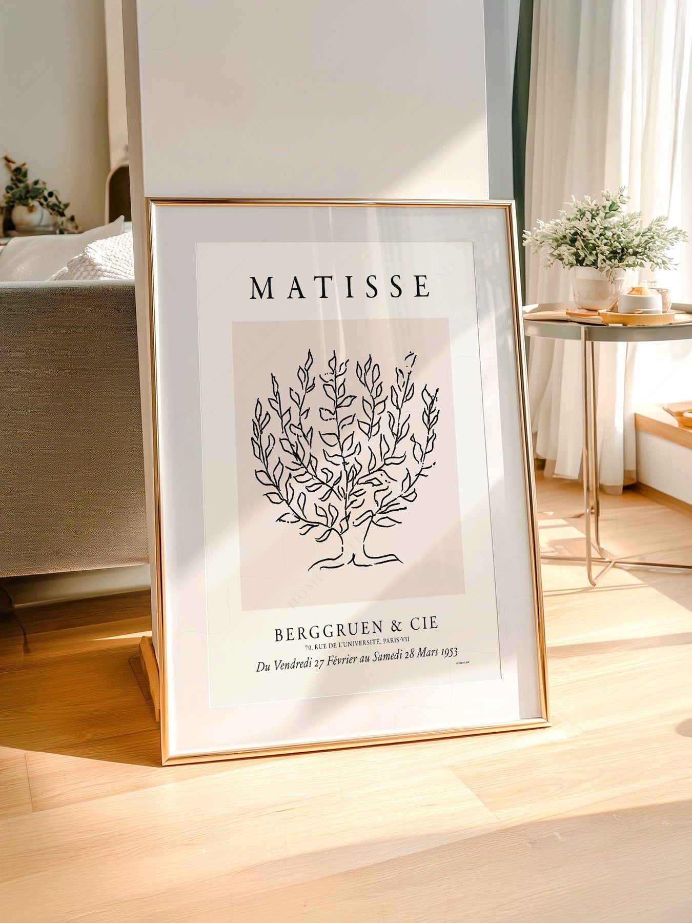 Henri Matisse Tree Drawing Exhibition Poster – Minimalist Line Art Print