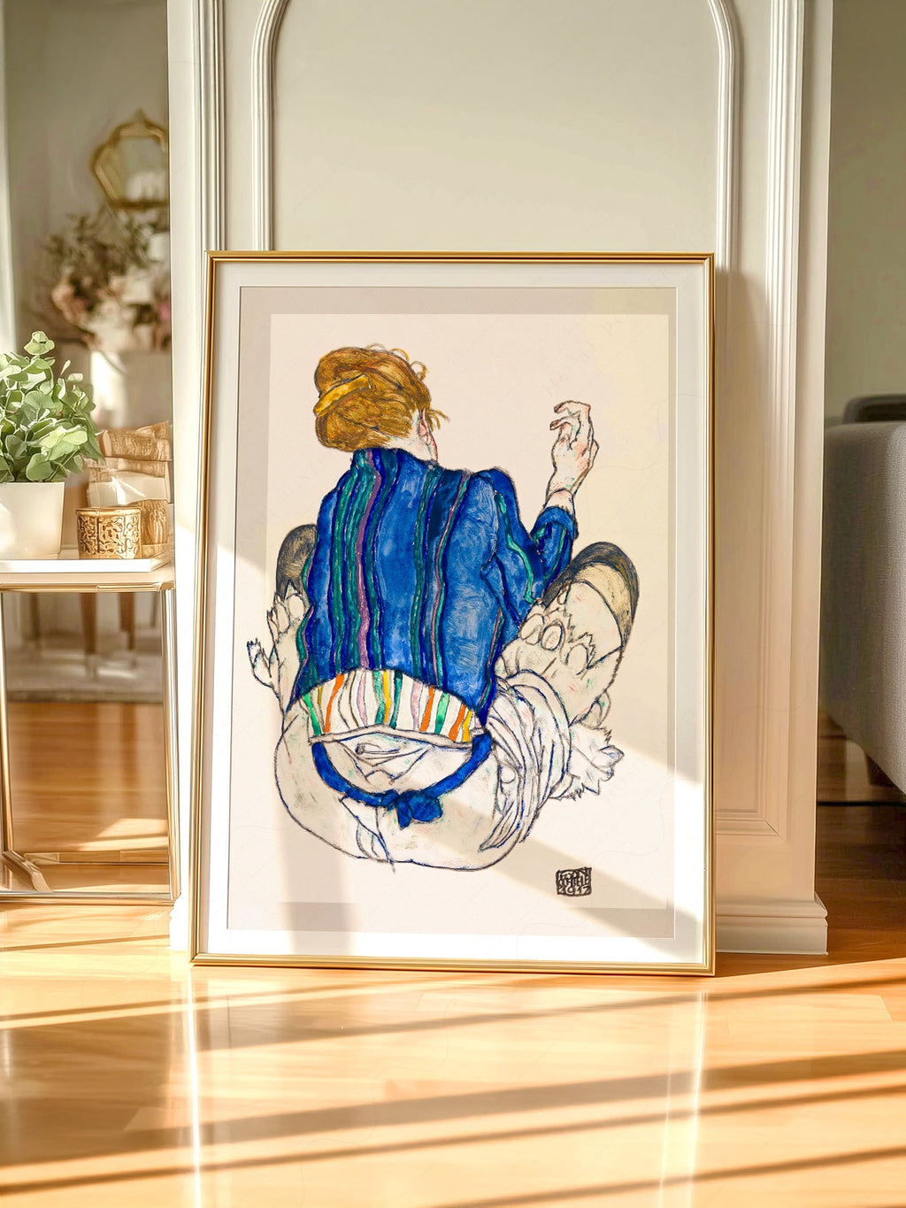 Egon Schiele Seated Woman Back View 1917 Art Print – Expressionist Wall Art