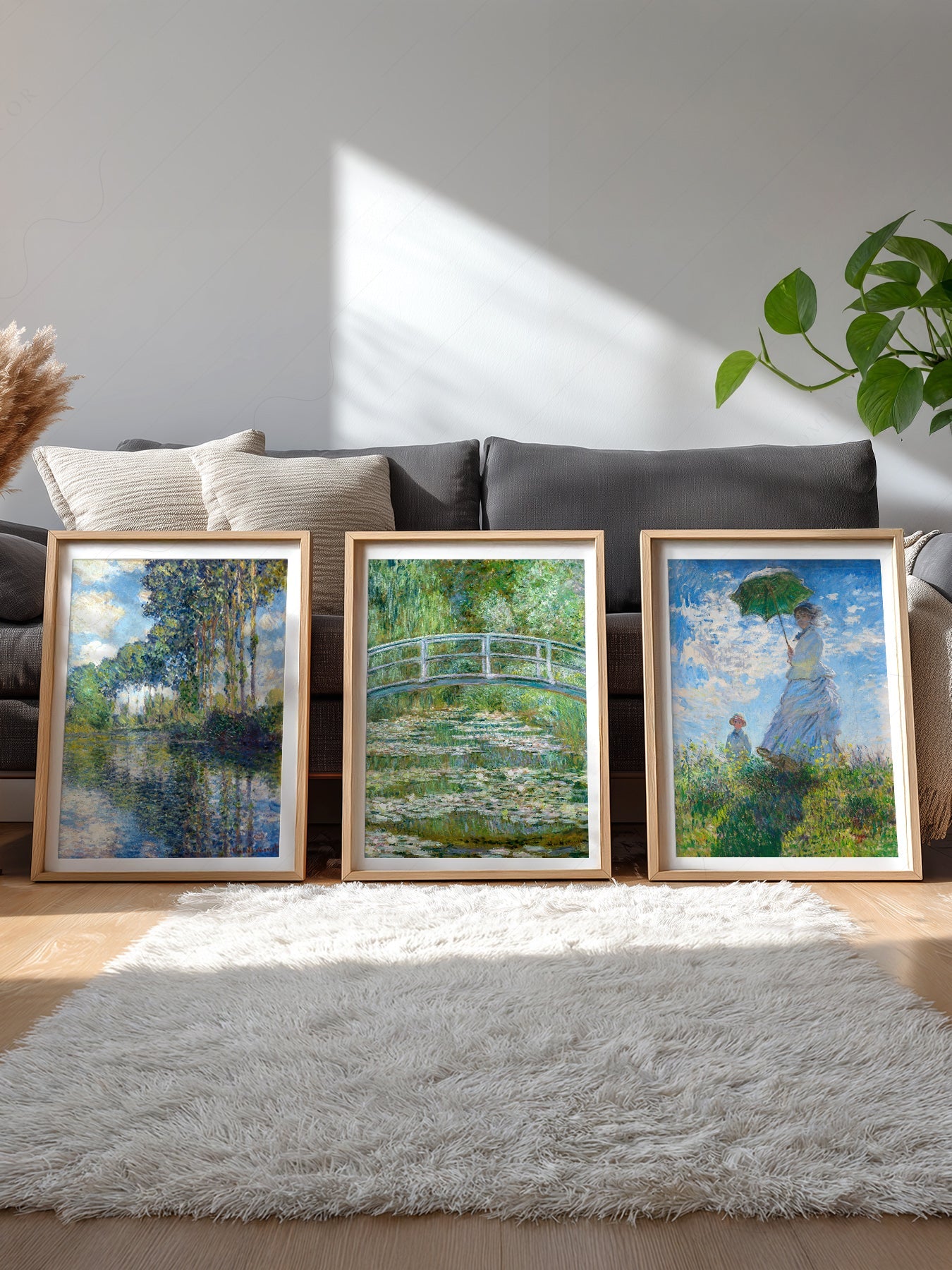 Claude Monet, Set of 3 Prints – Impressionist Wall Art Collection