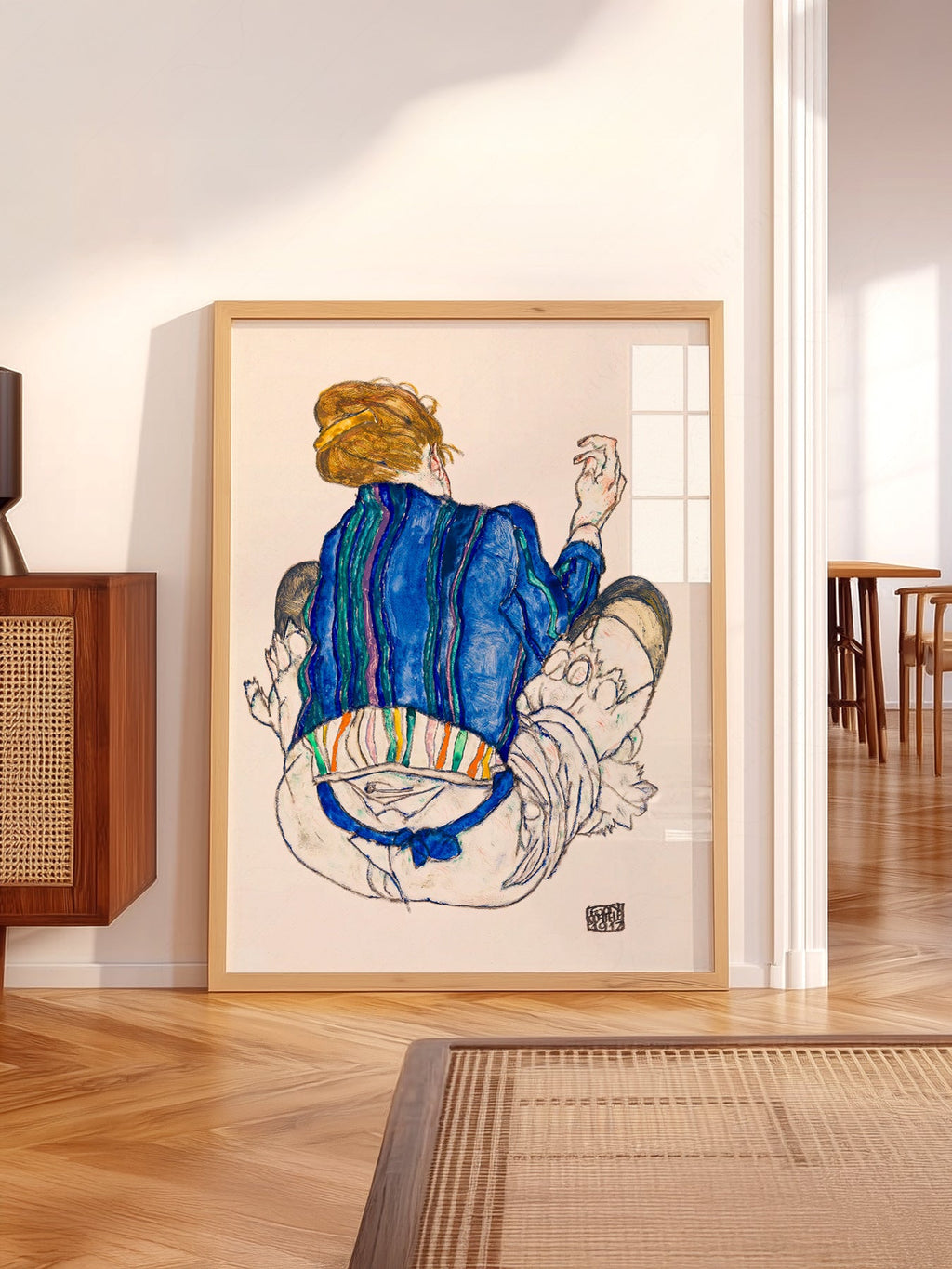 Egon Schiele Seated Woman Back View 1917 Art Print – Expressionist Wall Art