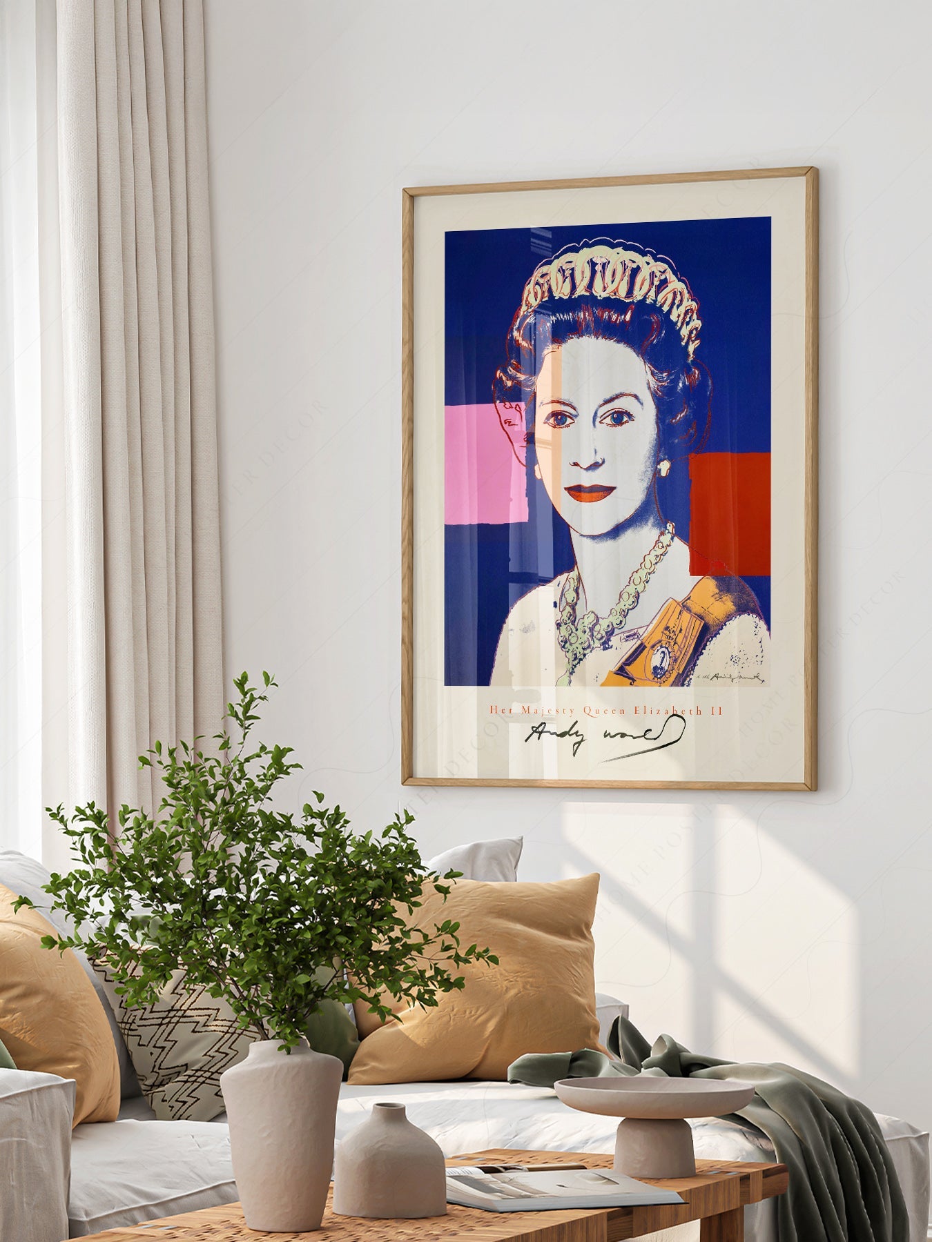 Andy Warhol Queen Elizabeth II Pop Art Print – Modern Wall Art Poster