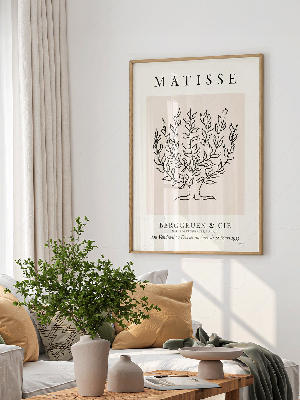 Henri Matisse Tree Drawing Exhibition Poster – Minimalist Line Art Print