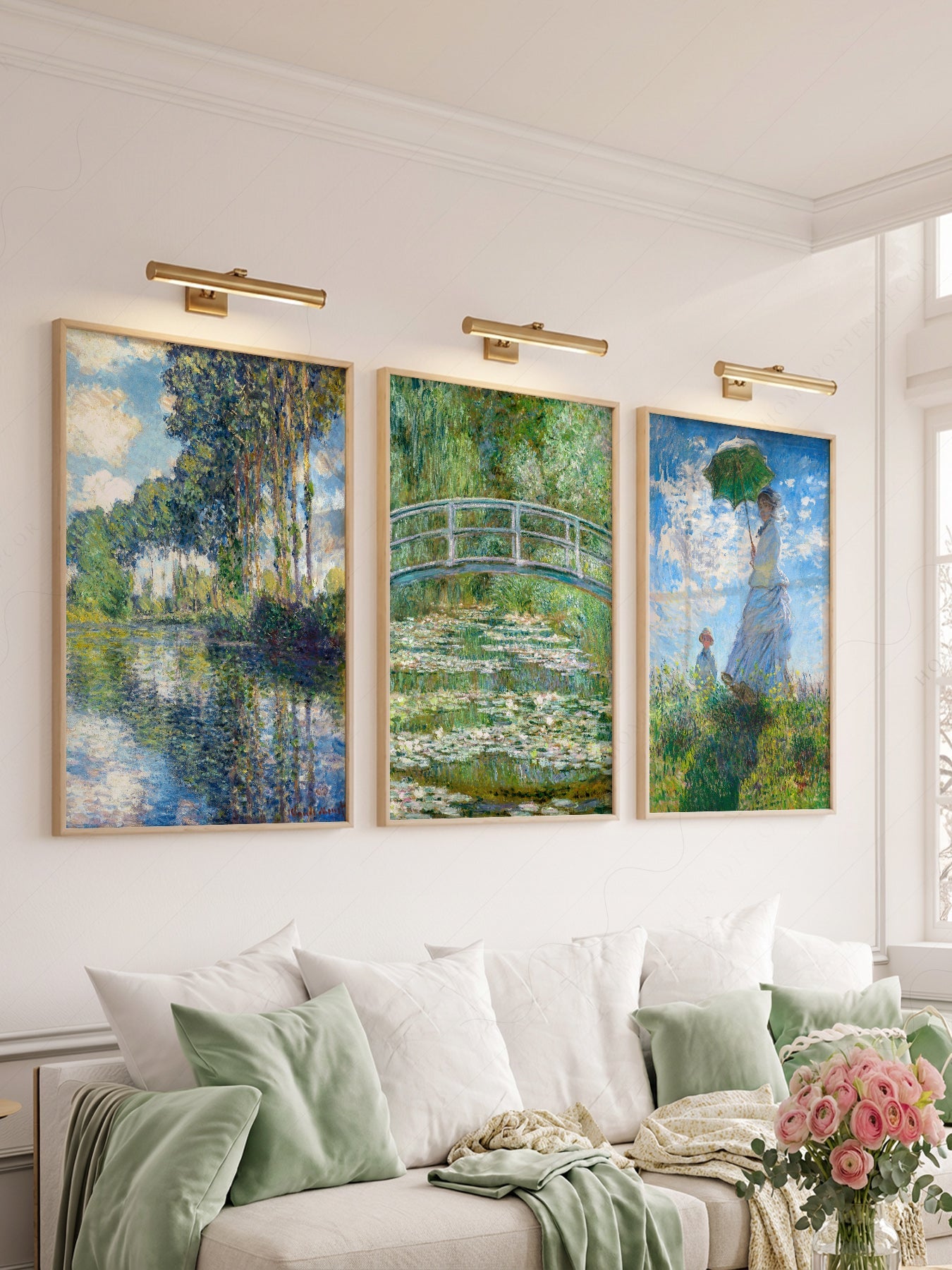Claude Monet, Set of 3 Prints – Impressionist Wall Art Collection
