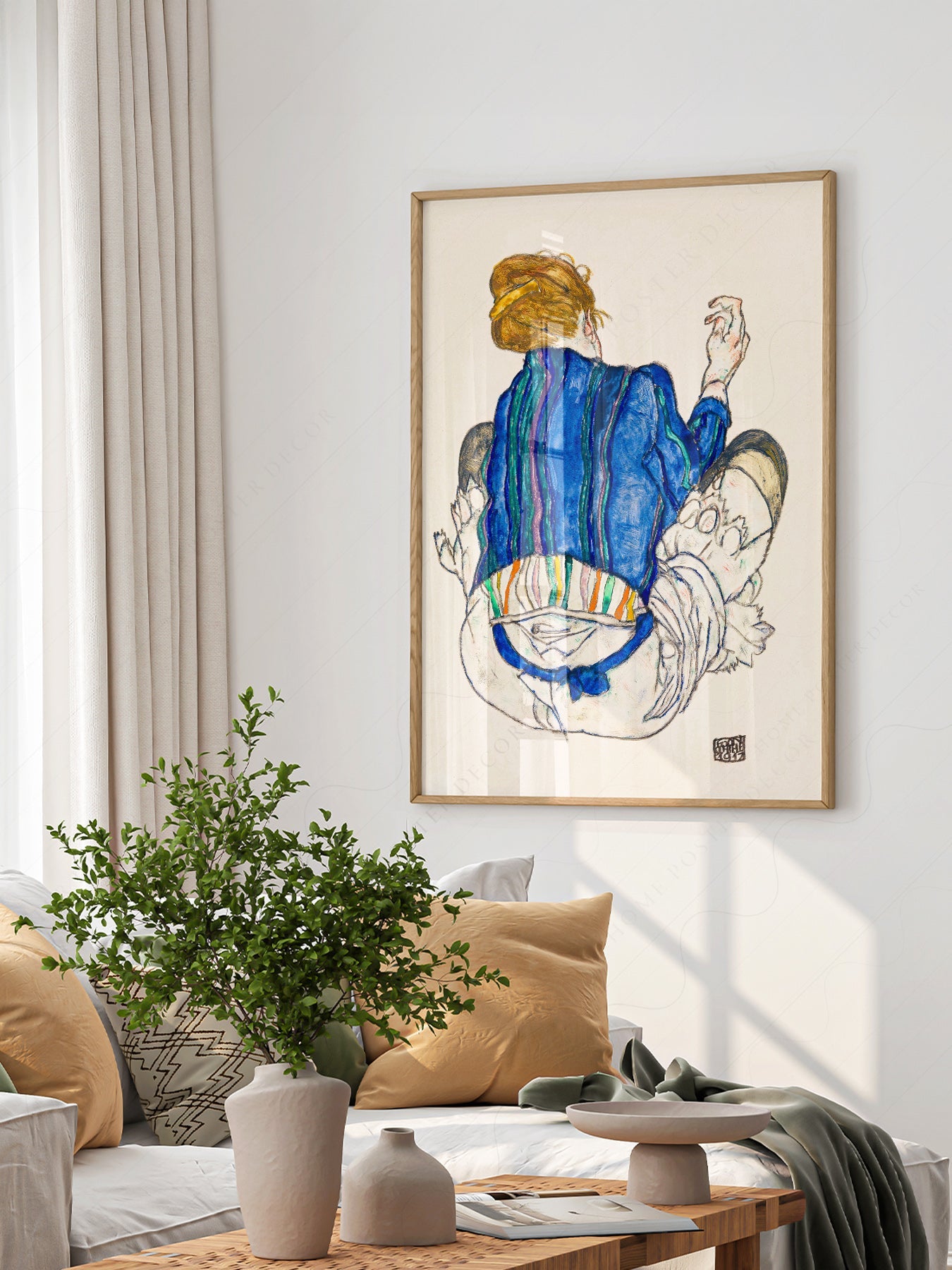 Egon Schiele Seated Woman Back View 1917 Art Print – Expressionist Wall Art